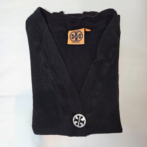 TORY BURCH Simone Black Button-Up Merino Wool Sweater - Picture 5 of 11